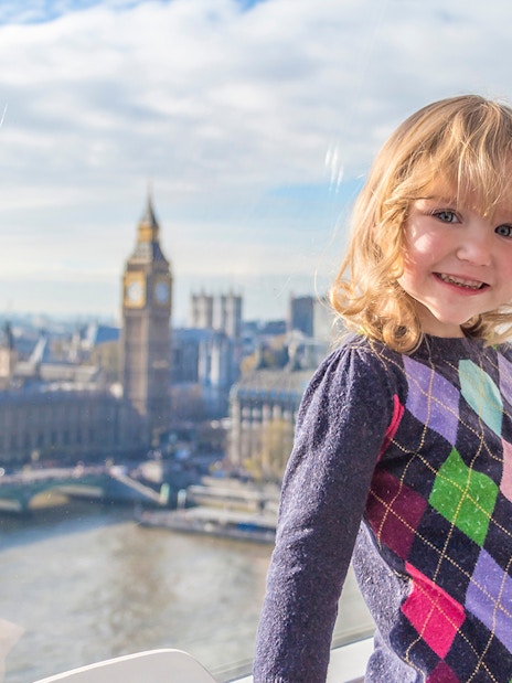 Little girl inside London eye