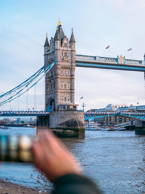 Tower Bridge in London with view of the iconic towers and access to the engine room.