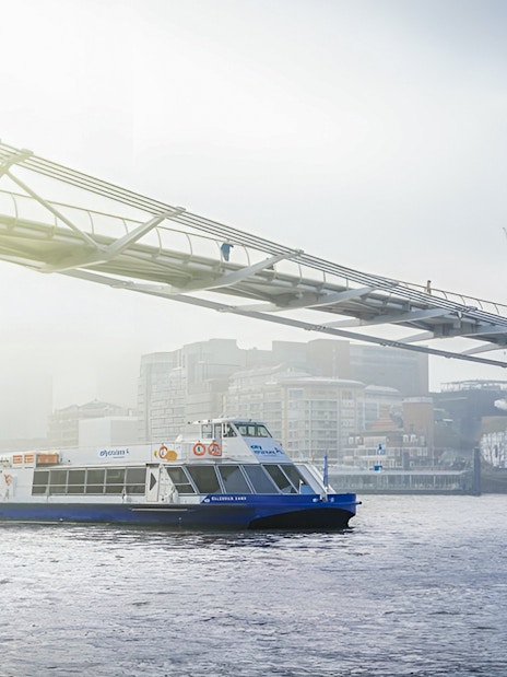 Sightseeing boat on the Thames river