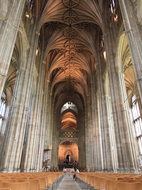 Gothic interior of Canterbury church