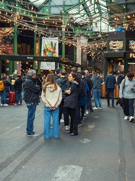 Harry Potter film locations walking tour at Borough Market, London.