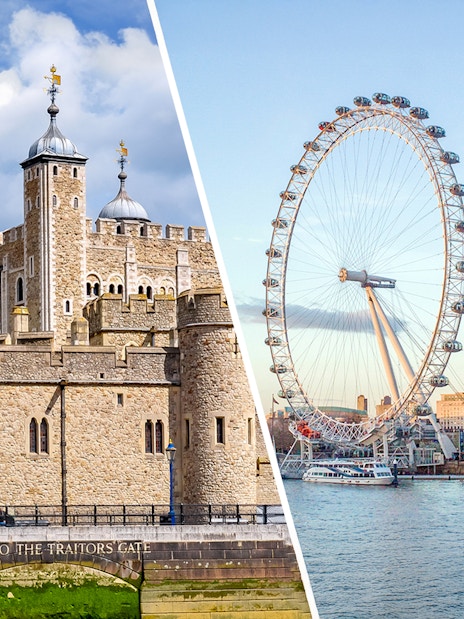 Tower of London with Tower Bridge in the background, London.
