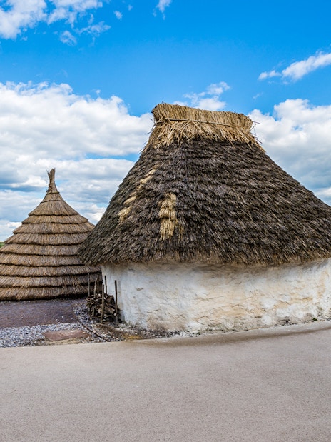neolithic house replicas near stonehenge, london