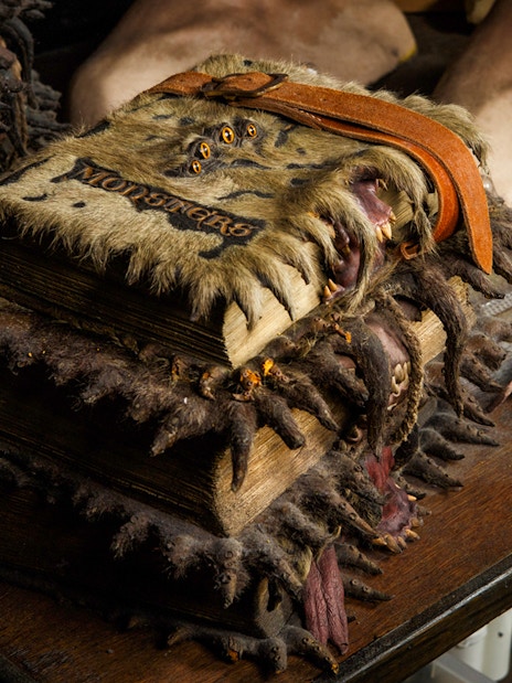 Monster book prop at Warner Bros. Studio Tour London, part of Harry Potter experience.