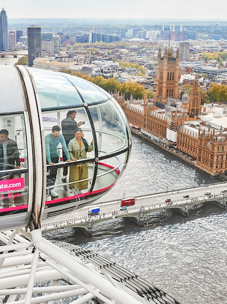 London Eye Ferris wheel with cityscape, ideal for Kensington Palace and London Eye tour.