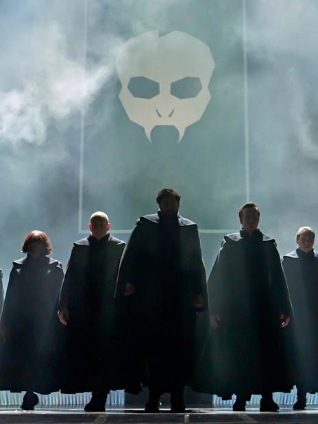 Harry Potter and the Cursed Child stage performance in London theater.